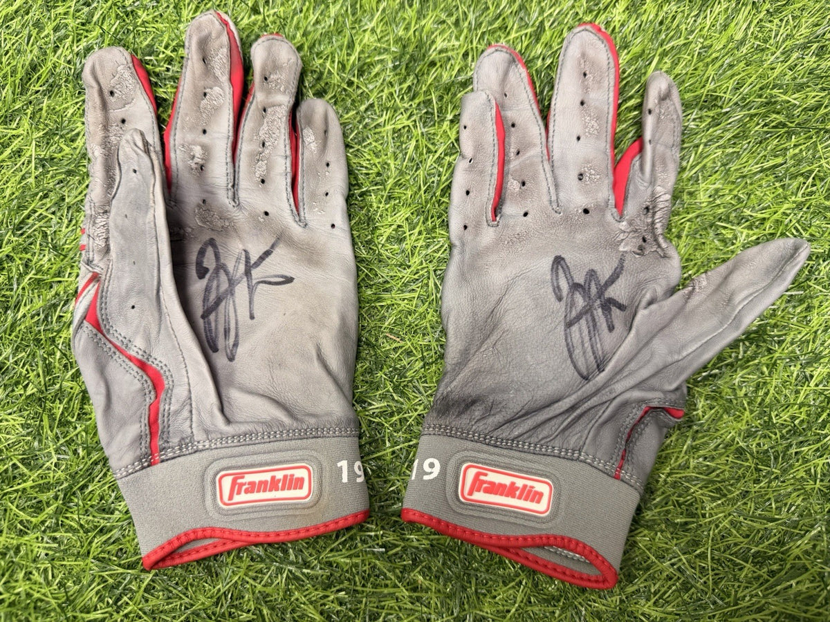 Joey Votto Cincinnati Reds Game Used Custom Batting Gloves Signed Beckett Auth