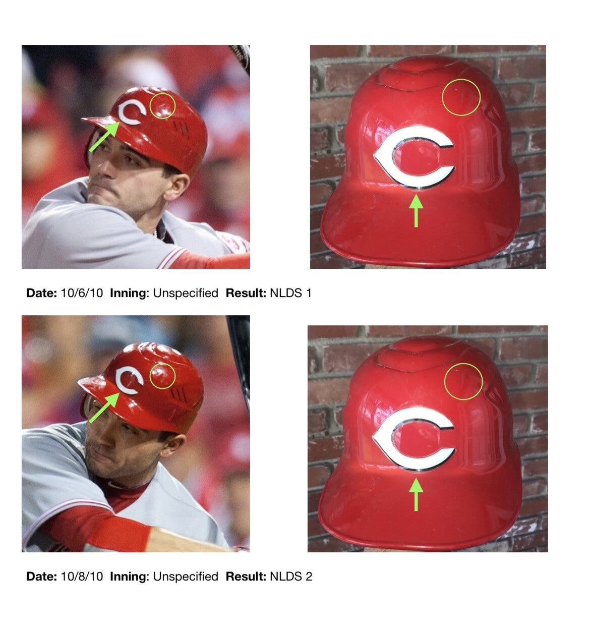 Joey Votto Cincinnati Reds Game Used Helmet 2010 “NL MVP Season” MLB Auth Match