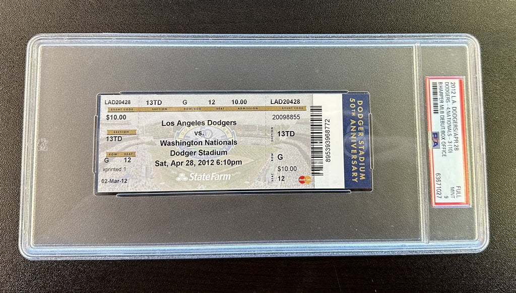 Bryce Harper MLB Debut Ticket Washington Nationals 4/28/2012 PSA MINT 9 – Pop 4