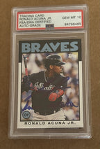 Ronald Acuna Jr. 2018 Topps Throwback Thursday #202 Signed PSA 10 Auto 
