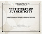 William Gay Pittsburgh Steelers Game Used Worn Jersey 2011 Matched Steelers LOA