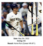 Willy Adames Milwaukee Brewers Game Used Bat “Career HR #71” MLB Auth