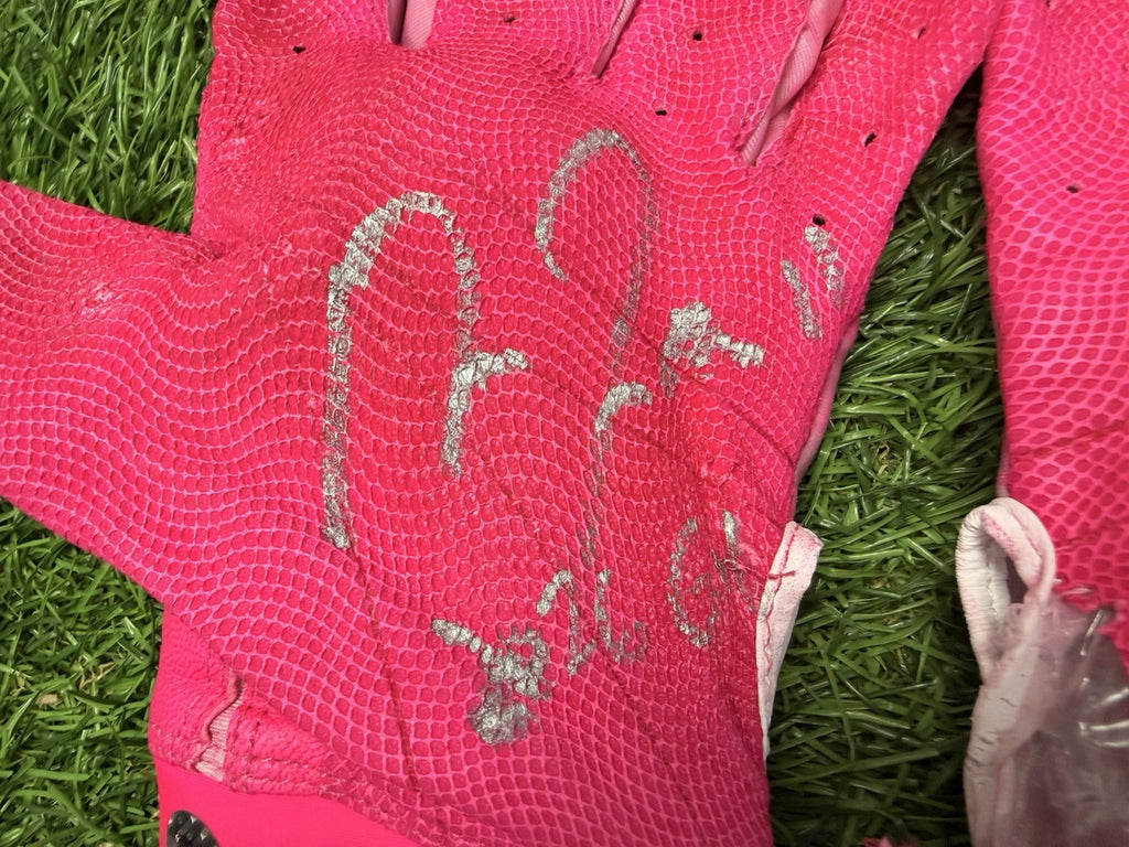 Jose Ramirez Guardians Game Used Custom Batting Gloves Pink Signed GUG LOA 2026