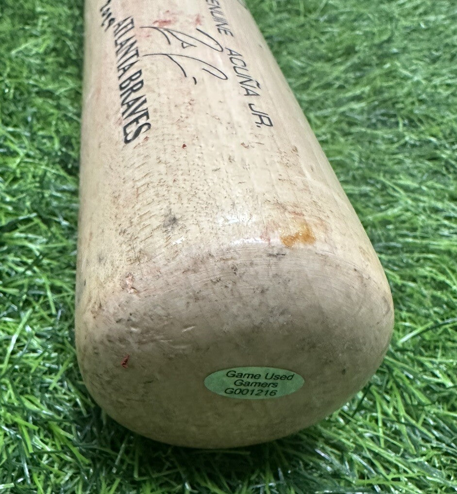 Ronald Acuna Jr. Atlanta Braves Game Used Bat 2024 Signed Auto Uncracked GUG LOA