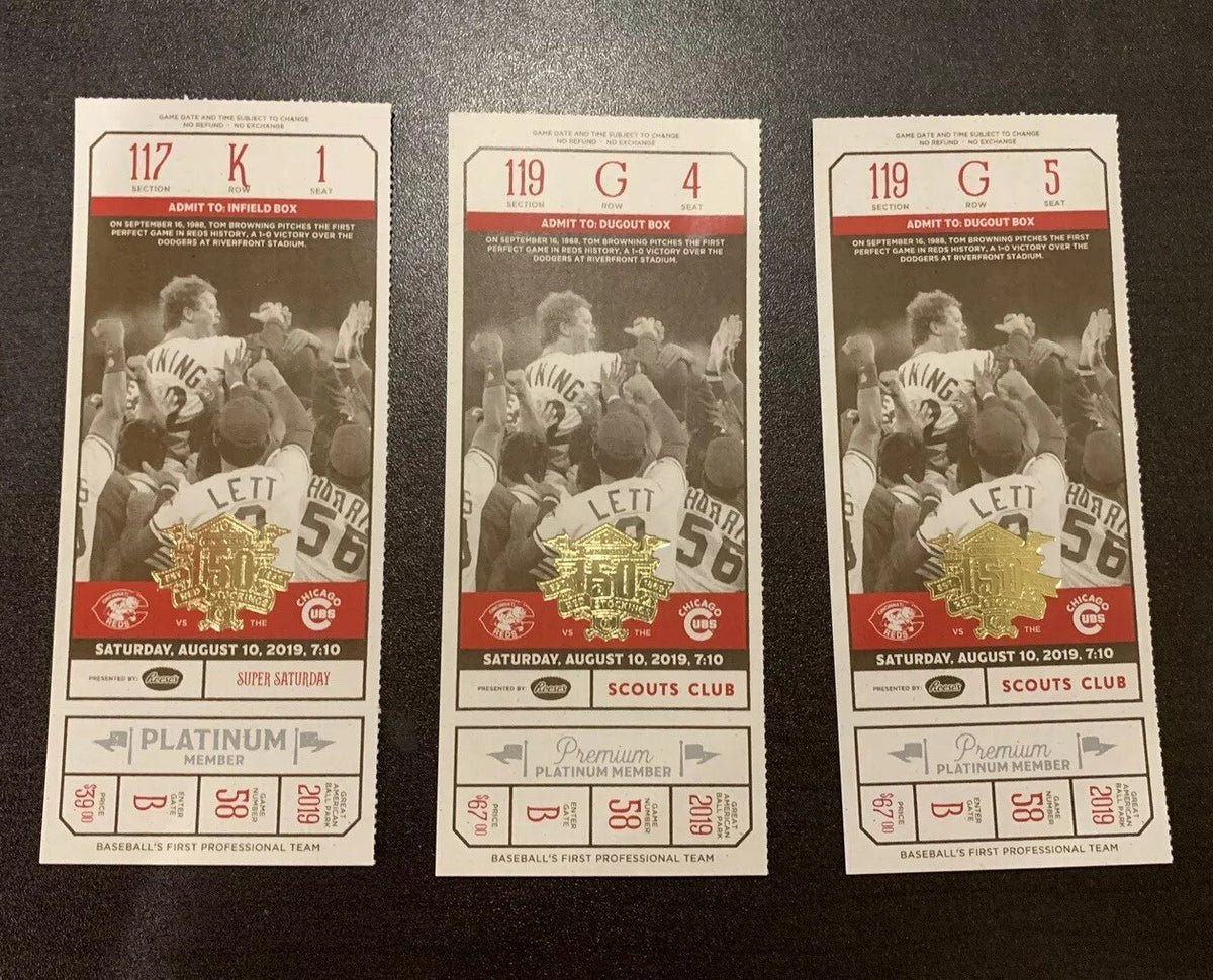 Aristides Aquino Cincinnati Reds Ticket Stub 8/10/19 3 Hr’s Tying MLB Record 