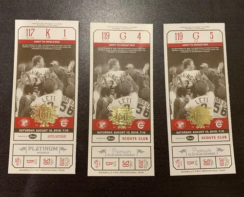 Aristides Aquino Cincinnati Reds Ticket Stub 8/10/19 3 Hr’s Tying MLB Record 