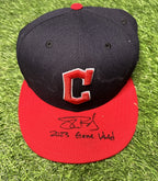 Shane Bieber Cleveland Guardians Game Used Hat 2023 5th Win MLB Auth LOA