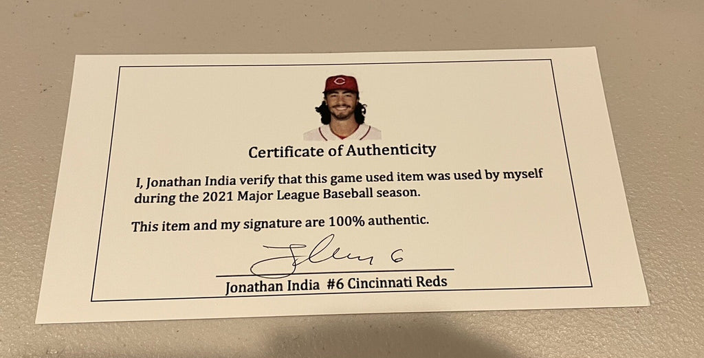 Jonathan India Cincinnati Reds Game Used Cleats “2021 NL ROY” LOA Signed