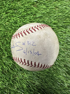 Roger Clemens Astros Game Used Baseball Career Win 312 4/13/04 MLB Auth LOA Auto