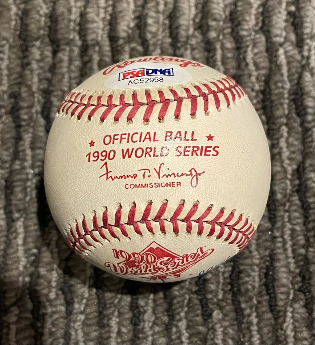 Lou Piniella Cincinnati Reds Signed 1990 Costa Rica World Series Baseball PSA