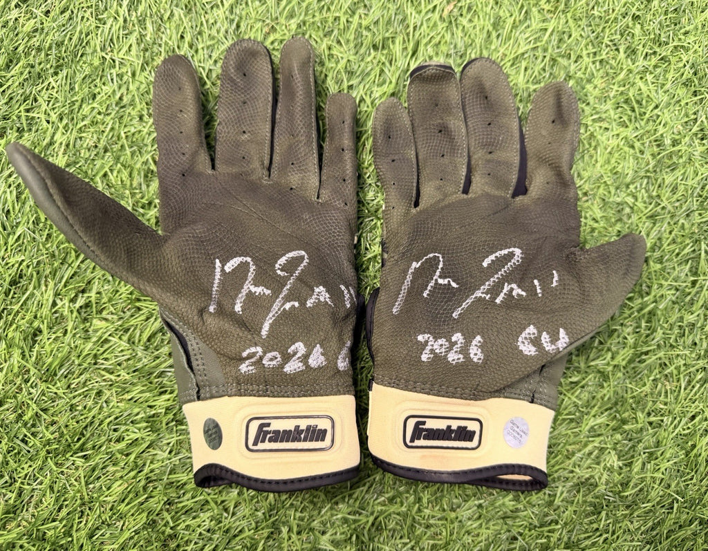 Jose Ramirez Cleveland Game Used Camo Batting Gloves Signed GUG LOA Matched 2026
