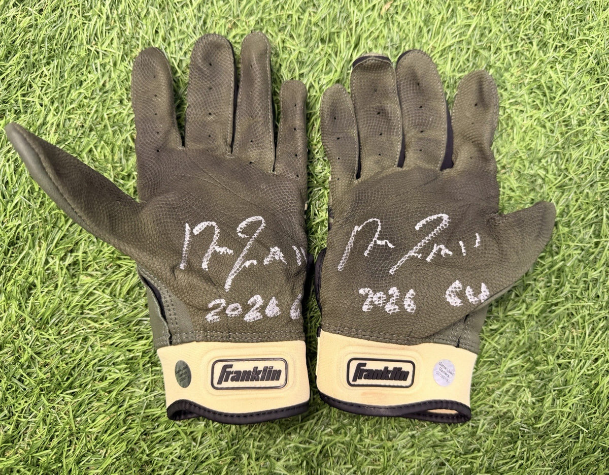 Jose Ramirez Cleveland Game Used Camo Batting Gloves Signed GUG LOA Matched 2026