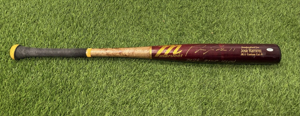 Jose Ramirez Cleveland Guardians Game Used Bat 2026 Signed MLB GUG Auth LOA