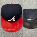 Ozzie Albies Atlanta Braves Game Used Hat 2021 “44/35 Patches” Signed LOA