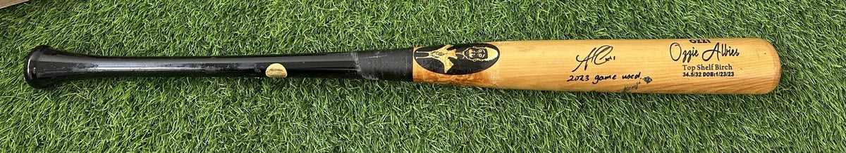 Ozzie Albies Atlanta Braves Game Used Bat Birdman 2023 Uncracked GUG LOA