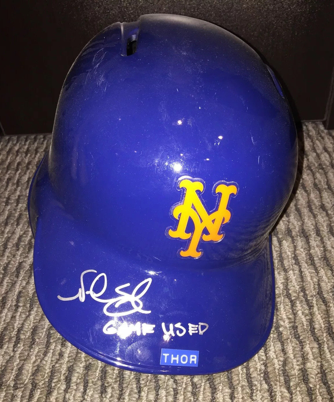 Noah Syndergaard New York Mets Game Used Helmet Signed 2016 MLB Authenticated