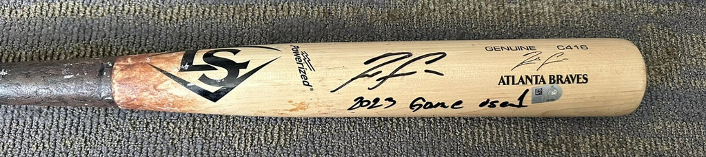Ronald Acuna Jr. Atlanta Braves Game Used Bat 2023 NL MVP MLB Auth Signed 2 Hits