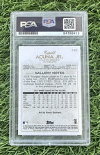 2018 Topps Gallery #140 Ronald Acuna Jr. RC On Card PSA/DNA 10 Auto