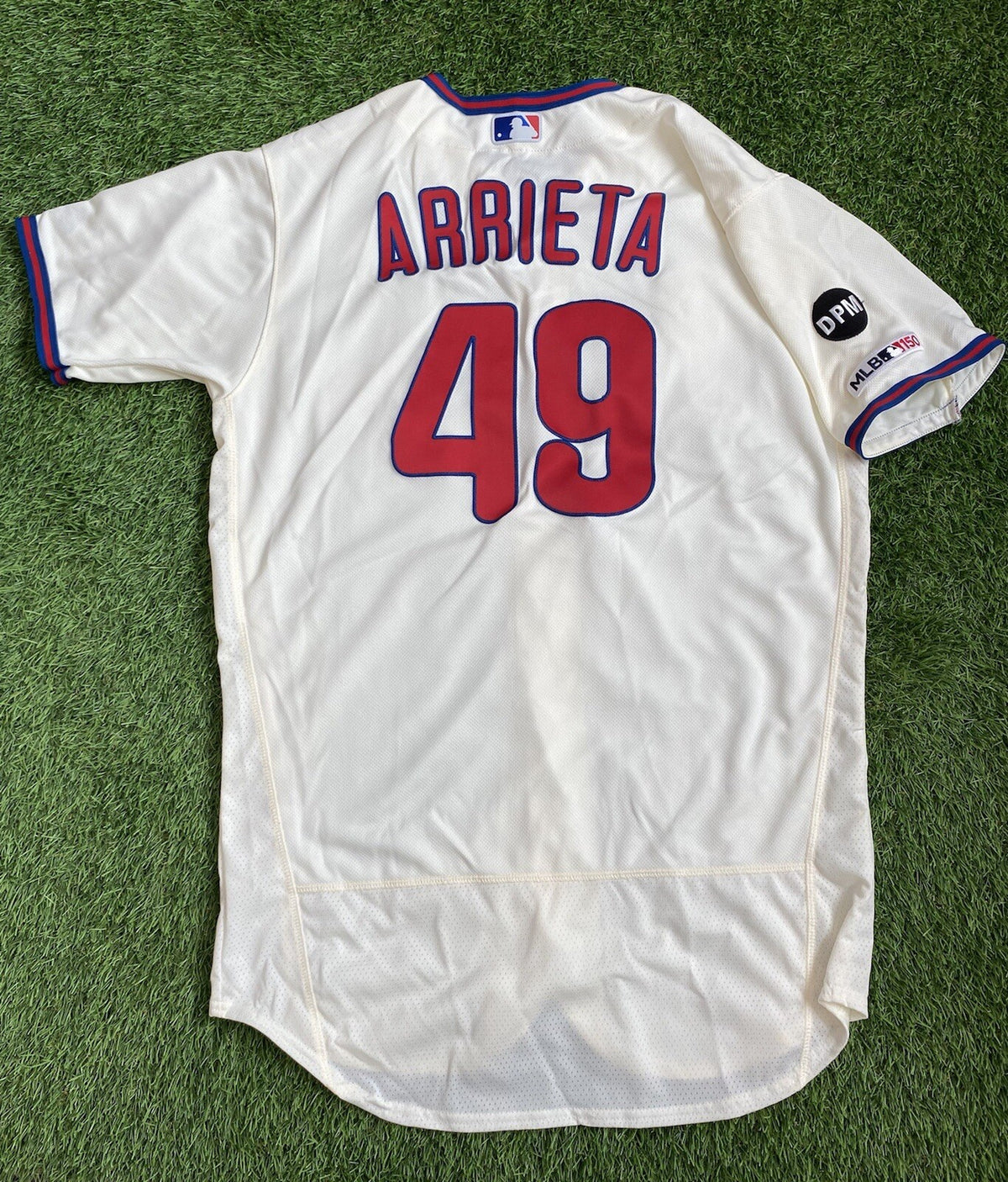Jake Arrieta Phillies Game Used Worn Jersey 2019 “101st Career Win” MLB Auth