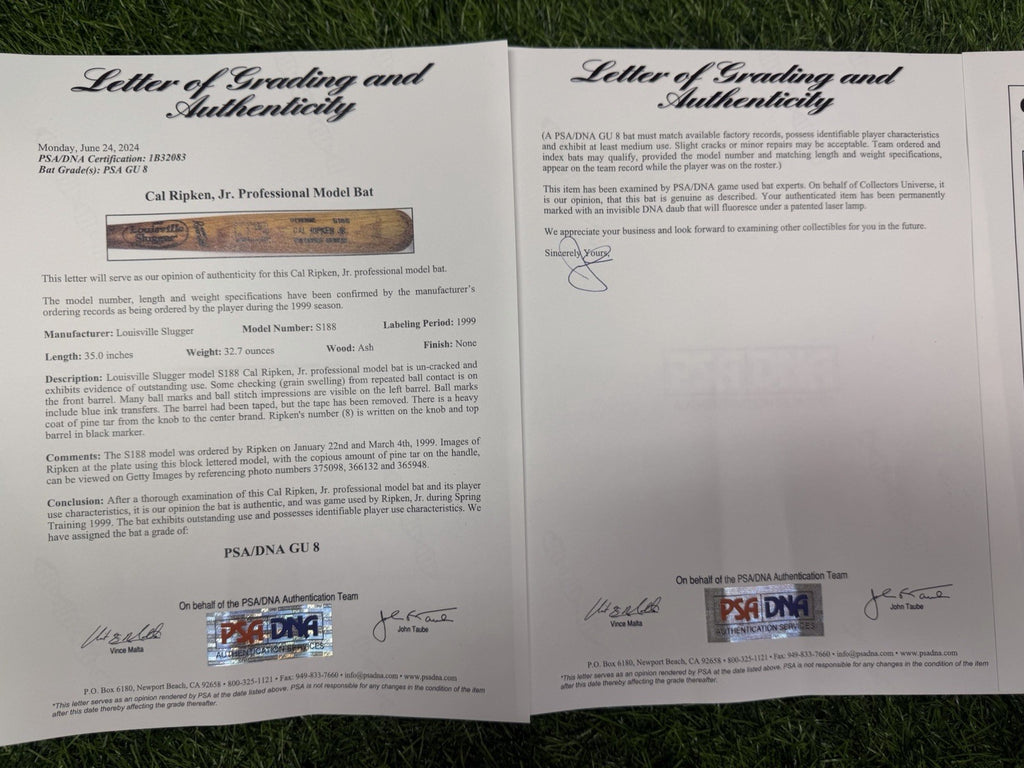 Cal Ripken Jr. Baltimore Orioles Game Used Bat 1999 PSA/DNA GU 8 Uncracked