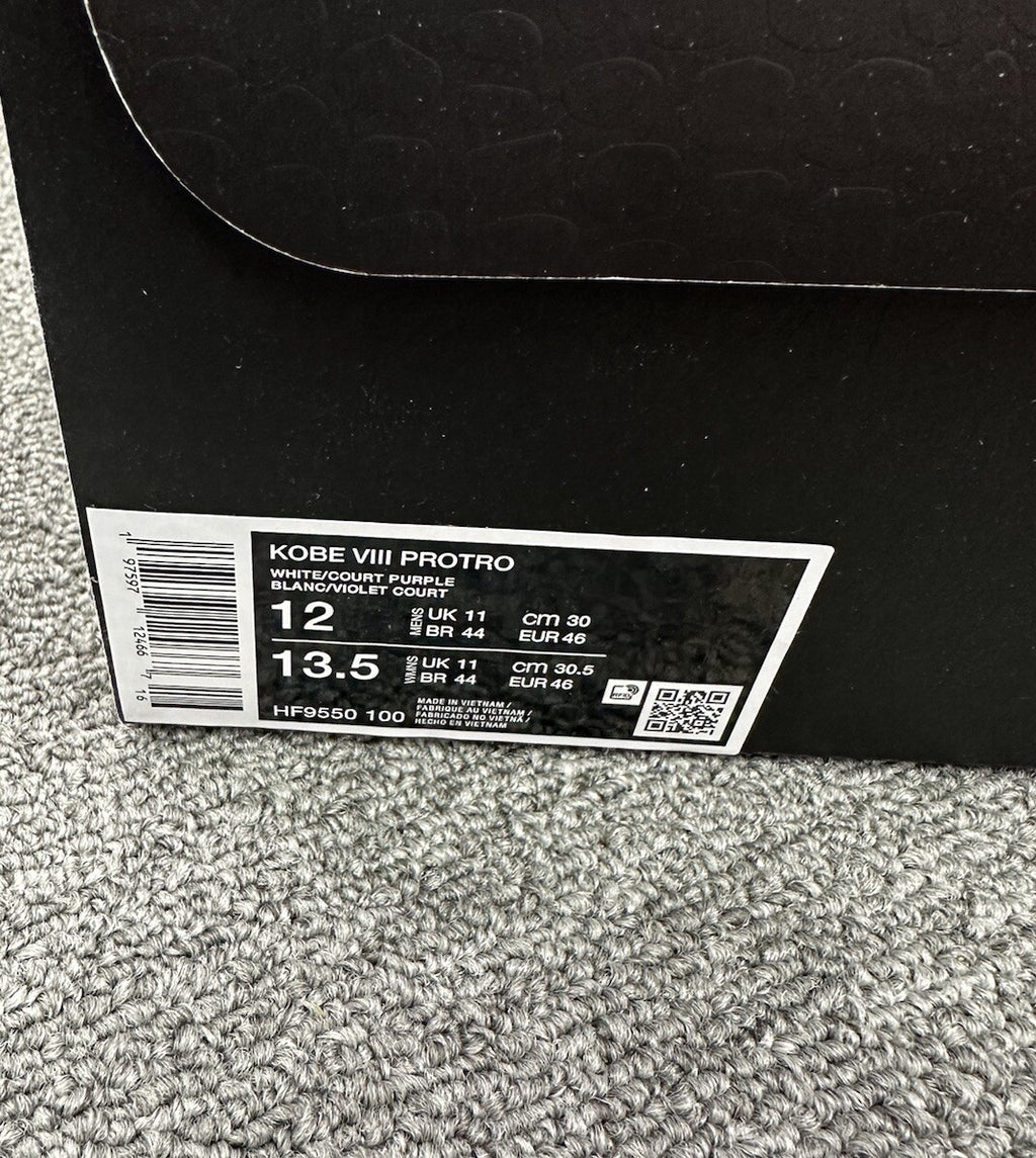 Nike Kobe 8 Protro Lakers Home *Unreleased* HF9550-100 NIB Fresh Size 12