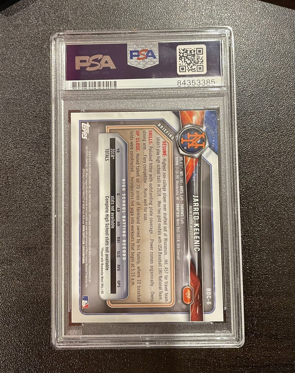 Jarred Kelenic Bowman Chrome 1st Bowman 2018 BDC-6 Signed Auto PSA 10
