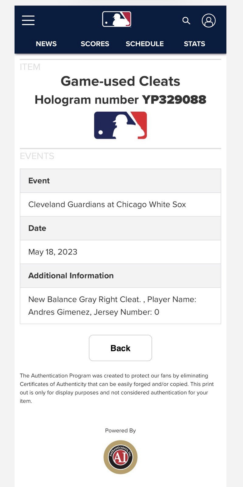 Andres Gimenez Cleveland Game-Used New Balance Custom 574 Cleats MLB Auth 2023