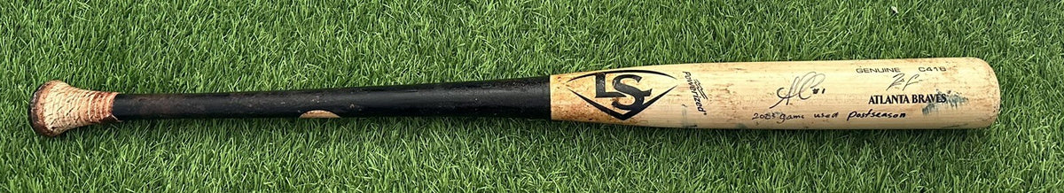 Ozzie Albies Atlanta Braves Game Used Acuna Bat 2023 Double Uncracked Signed
