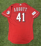 Andrew Abbot Cincinnati Reds Game Used Worn Jersey 2023 Rookie Season 2 Wins MLB