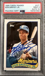 Ken Griffey Jr. 1989 Topps Traded #41T Signed Rookie Baseball Card PSA 9/10 Auto