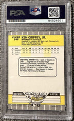Ken Griffey Jr. 1989 Fleer #548 Signed Rookie Baseball Card Auto PSA/DNA 10