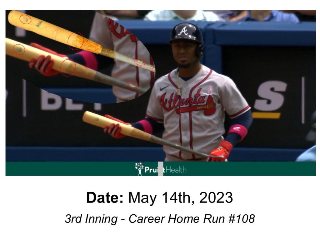 Ozzie Albies Atlanta Braves Game Used Bat Birdman 2023 Career HR 108 MLB Auth