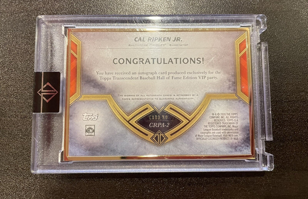Cal Ripken Jr. Topps Transcendent VIP Party “HOF 2007” 1/25 Signed Auto CRPA-2