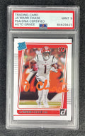 Ja’marr Chase Donruss Rated Rookie #262 Football Card Signed PSA 9 “Orange”