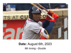 Ozzie Albies Atlanta Braves Game Used Bat 2023 Career HR’s 123/124 MLB Auth