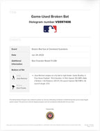 Jose Ramirez Cleveland Guardians Game Used Bat 2022 Signed MLB Auth Hit 1060 LOA