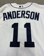 Sparky Anderson Detroit Tigers Game Used Jersey 2000 Comerica Patch Tigers LOA