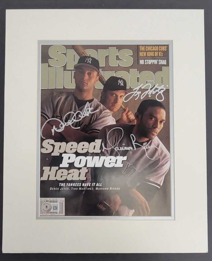 Derek Jeter, Mariano Rivera, Tino Martinez Signed Sports Illustrated Beckett LOA