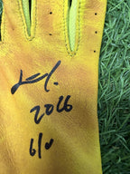 Junior Caminero Game-Used & Signed Neon  Green Batting Gloves – 2026 GUG LOA