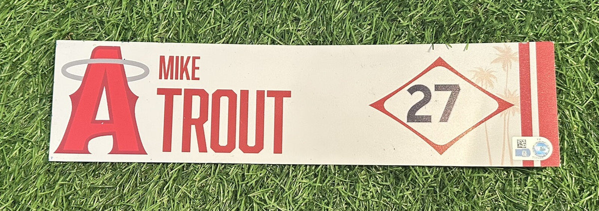 Mike Trout Los Angeles Angels Game Used City Connect Name Plate 2023 MLB Auth
