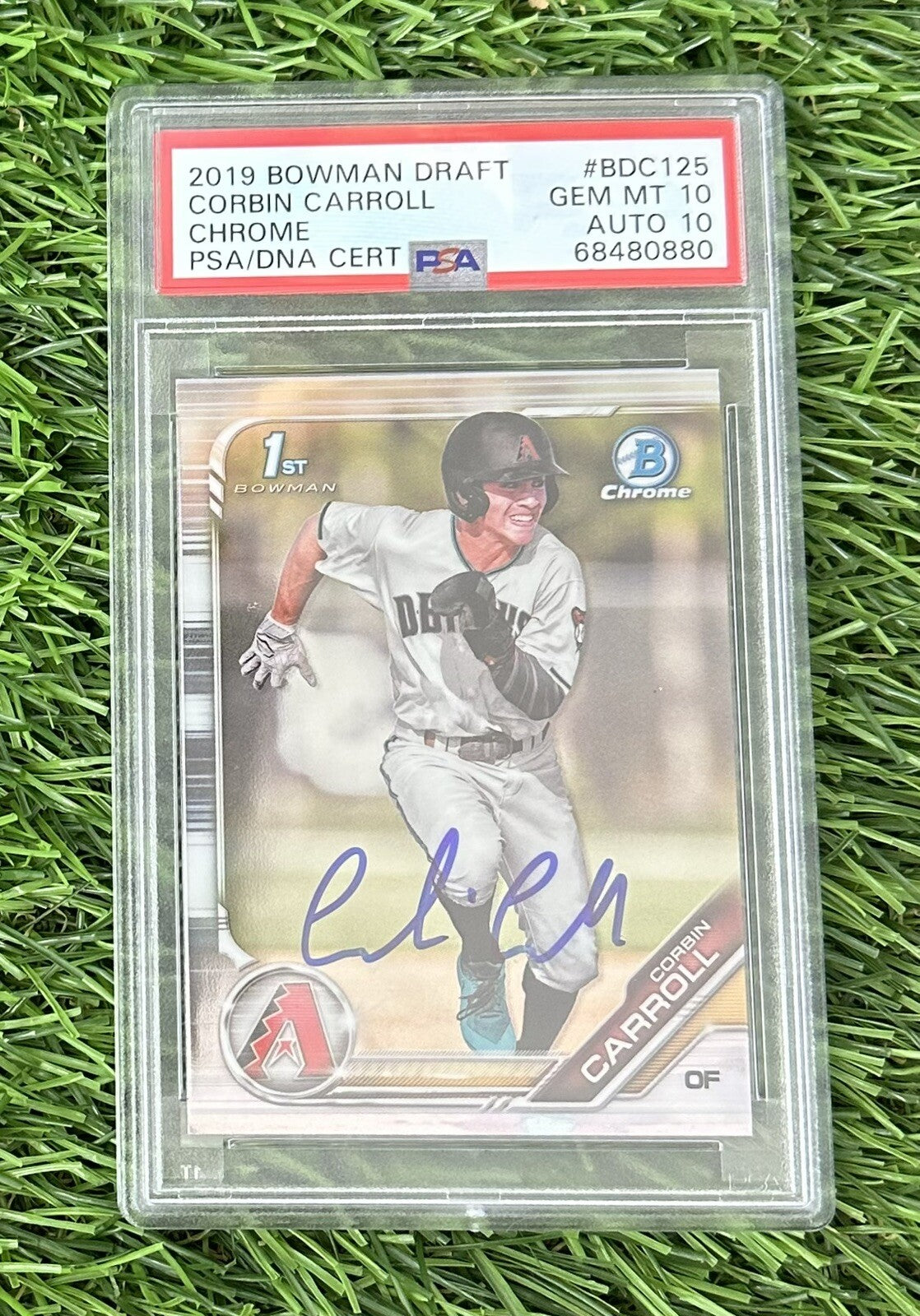 Corbin Carroll 2019 1st Bowman Chrome Draft #BDC-125 PSA/DNA 10 Auto 10