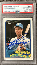 Ken Griffey Jr. 1989 Topps Traded #41T Signed Rookie Baseball Card Auto PSA 10