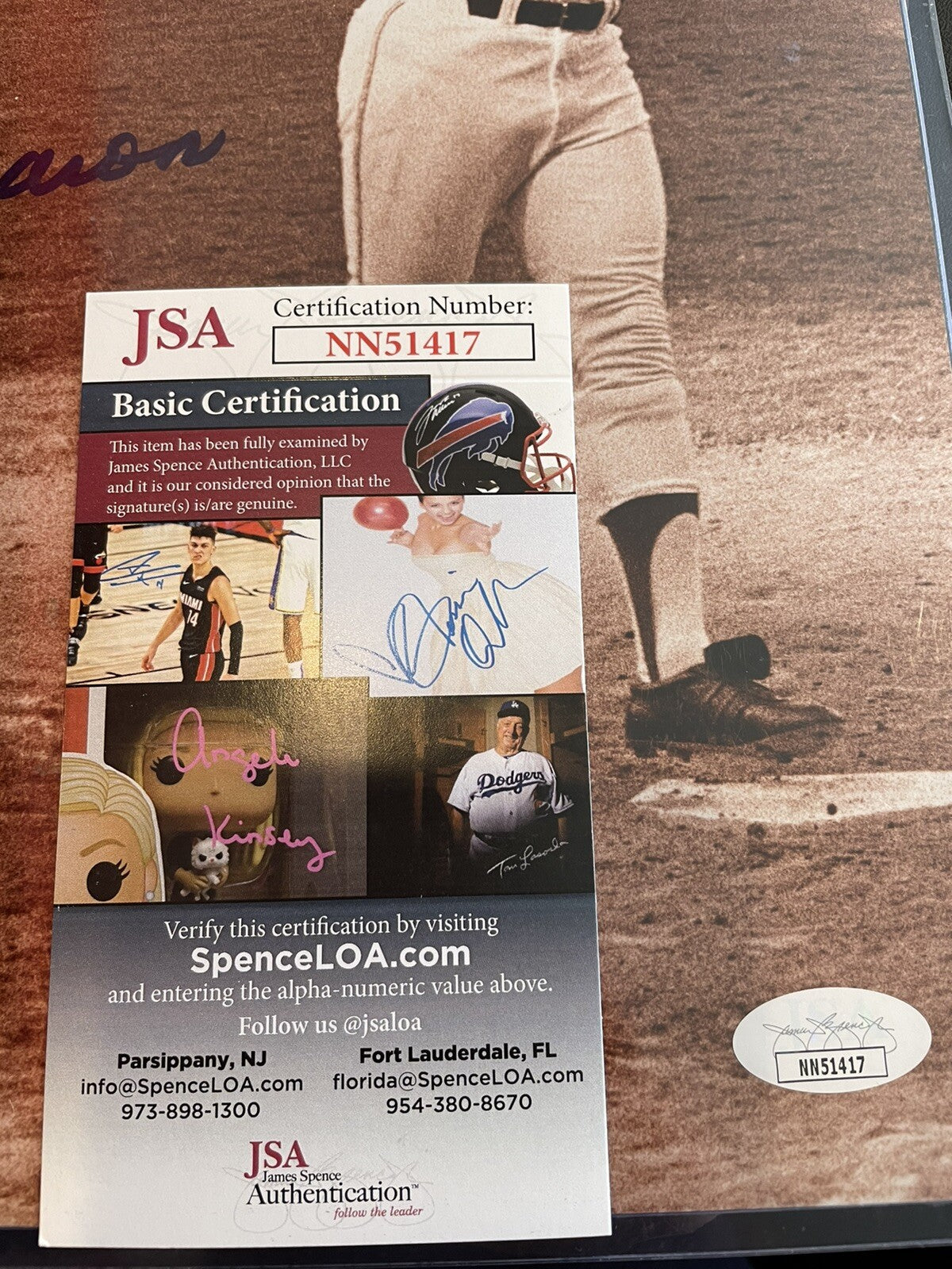 Hank Aaron Autographed 11”x14” Picture 700th Career HR Signed JSA LOA