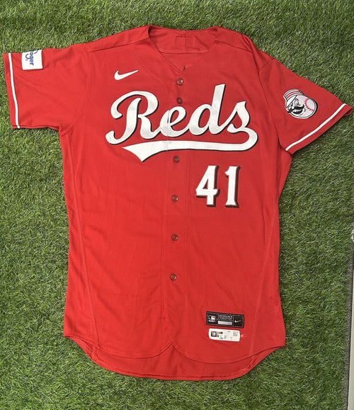 Andrew Abbot Cincinnati Reds Game Used Worn Jersey 2023 Rookie Season 2 Wins MLB