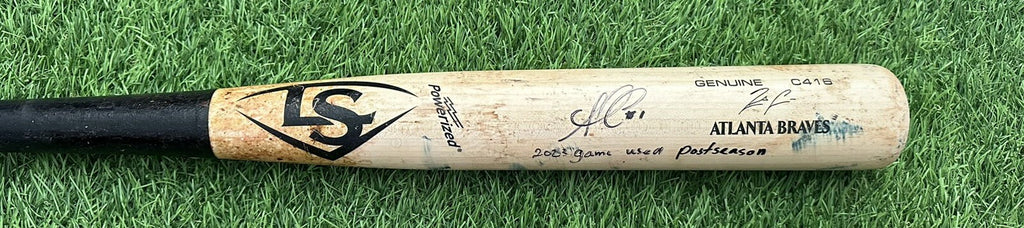 Ozzie Albies Atlanta Braves Game Used Acuna Bat 2023 Double Uncracked Signed