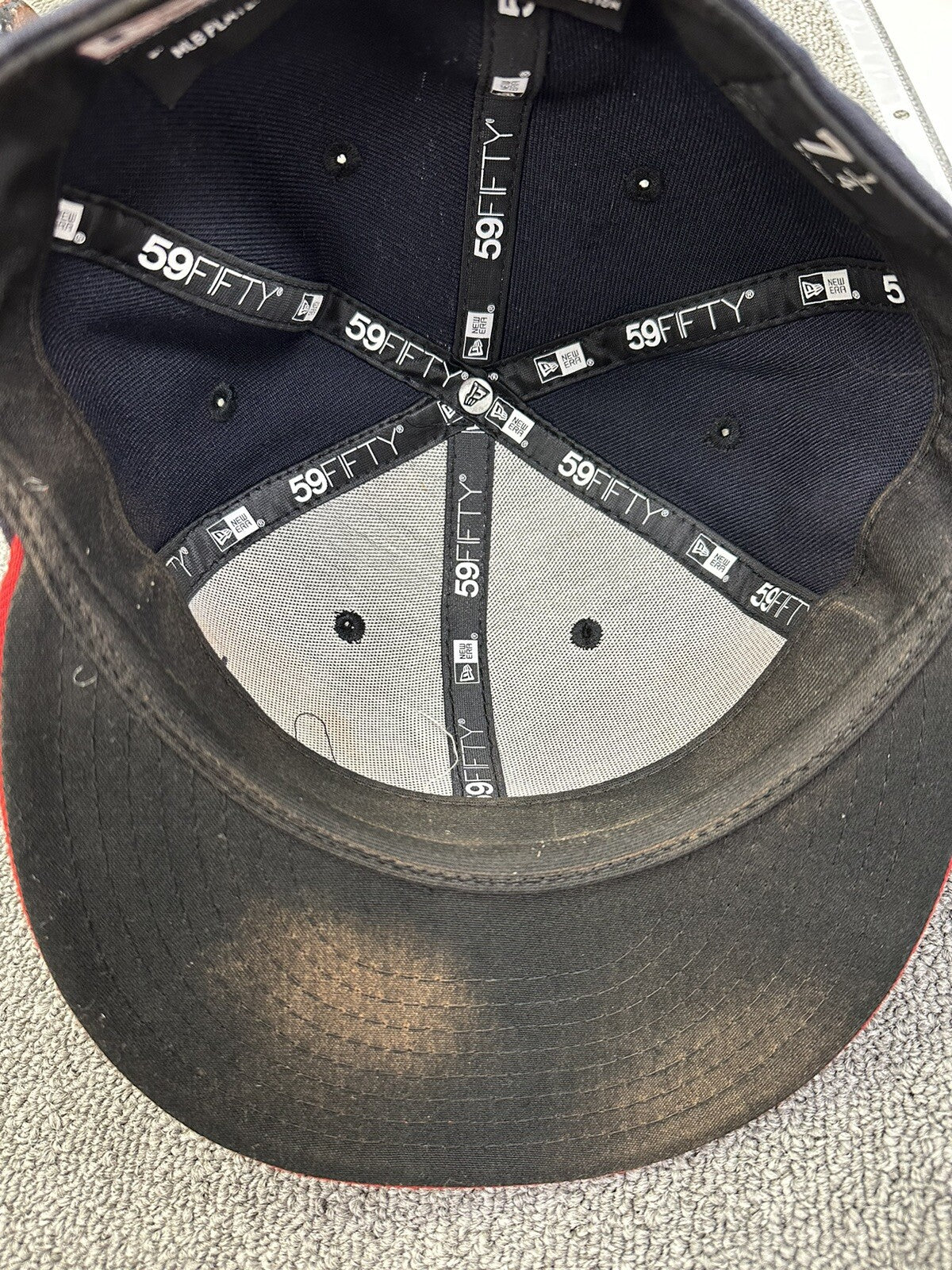 Ozzie Albies Atlanta Braves Game Used Hat 2021 “44/35 Patches” Signed LOA