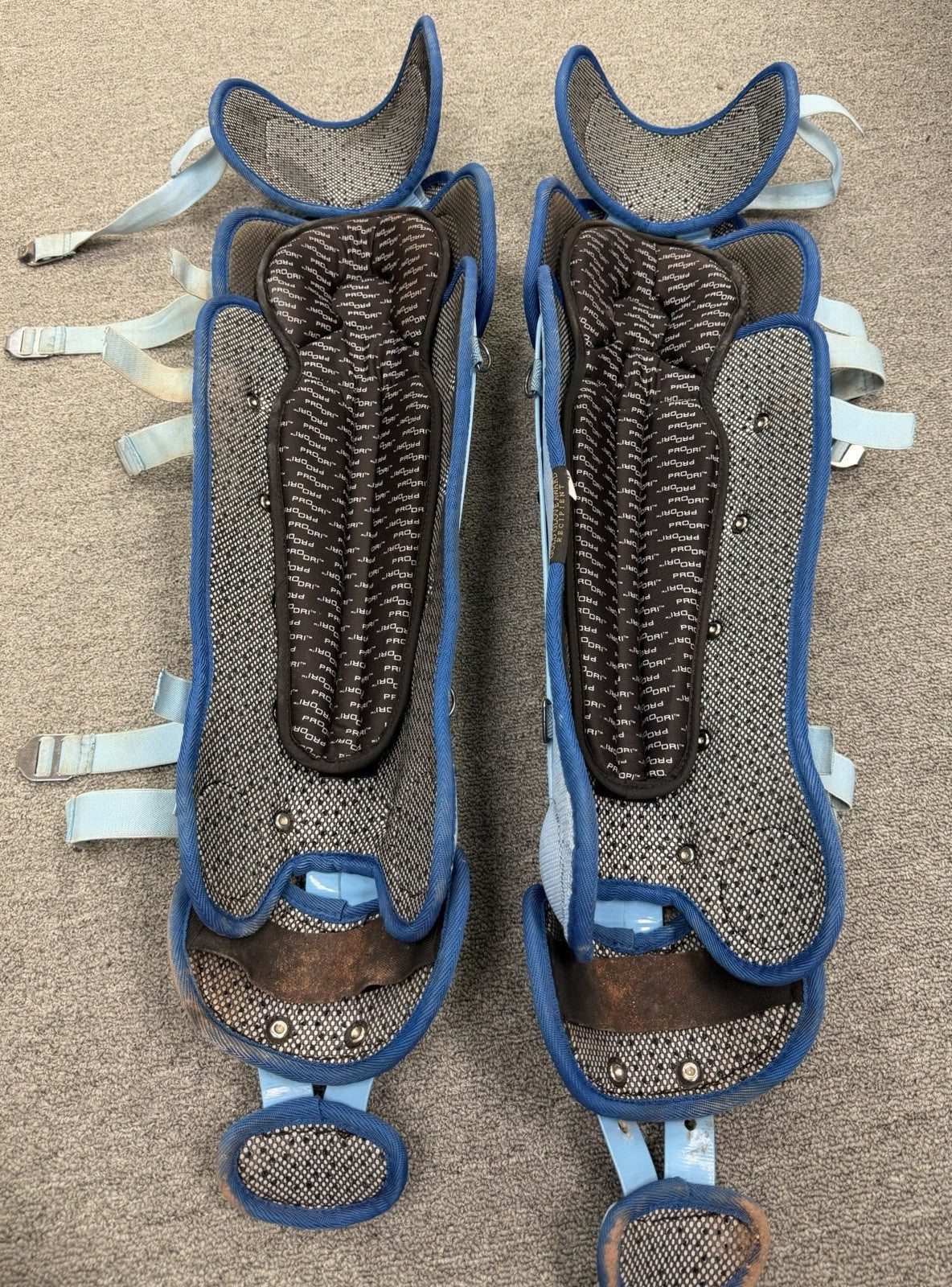 Salvador Perez Rawlings Game Used Shin Guards 2024 Heavy Dirt GUG LOA