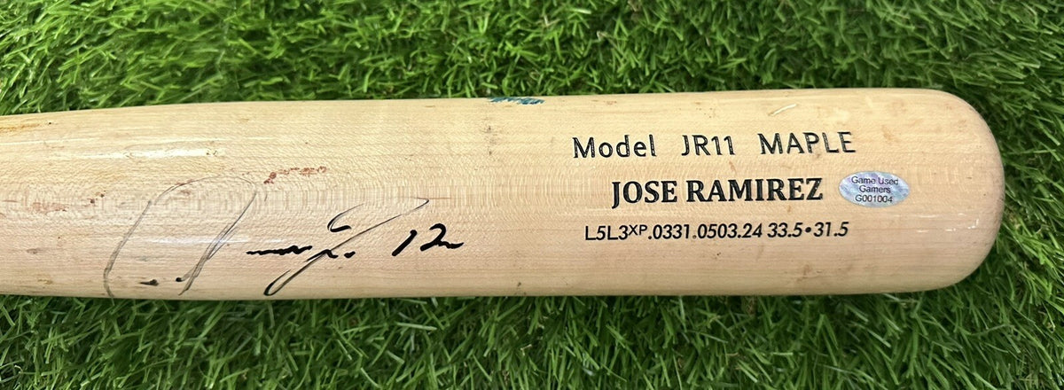 Jose Ramirez Cleveland Guardians Game Used Bat 2024 Signed MLB GUG Auth LOA
