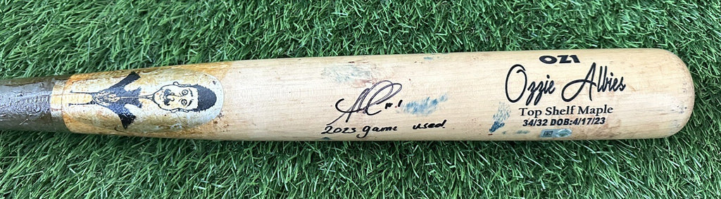 Ozzie Albies Atlanta Braves Game Used Bat Birdman 2023 Career HR 108 MLB Auth