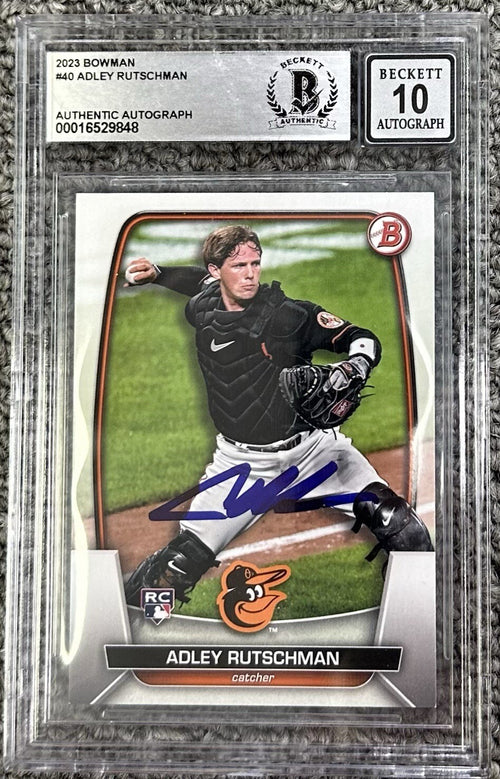 Adley Rutschman 2023 Bowman Signed Rookie Card #40 BGS 10 Auto